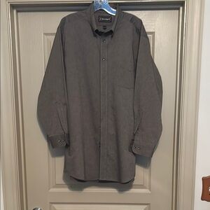 Gray Casual Button Down Shirt with Minimalist Design